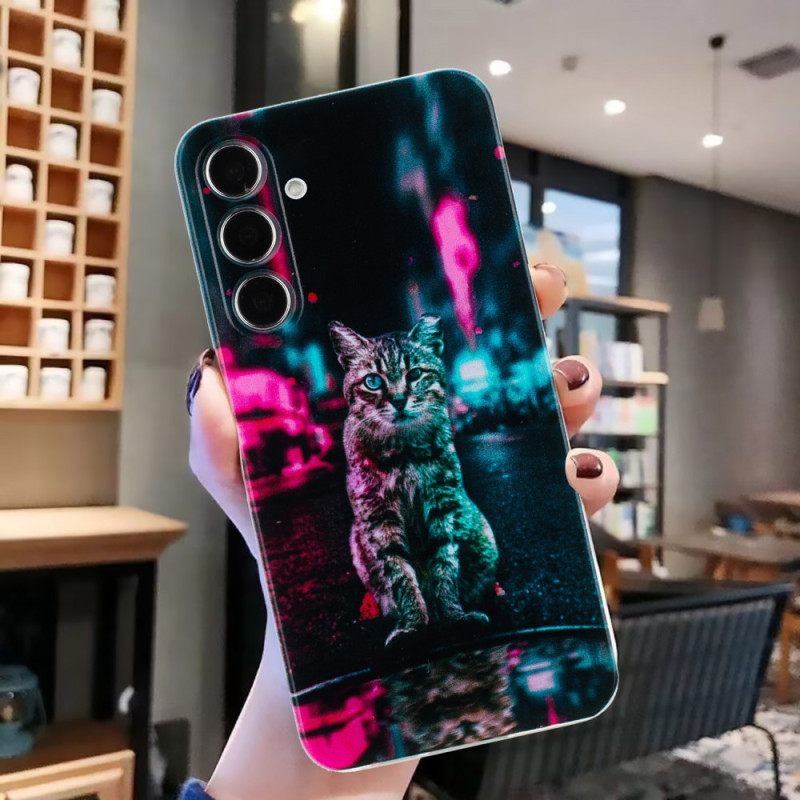 Κάλυμμα Samsung Galaxy A17 4g / 5g Γάτα Με Φανάρι Σιλικόνης