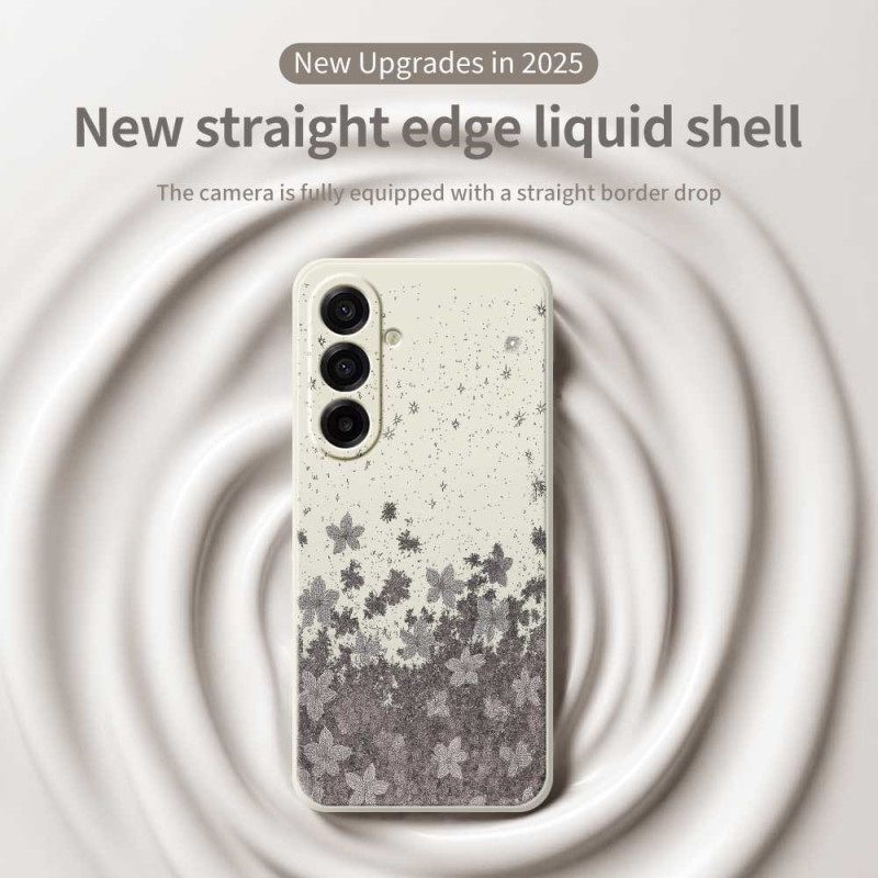 Κάλυμμα Samsung Galaxy A17 4g / 5g Γκρι Λουλούδια Σιλικόνης