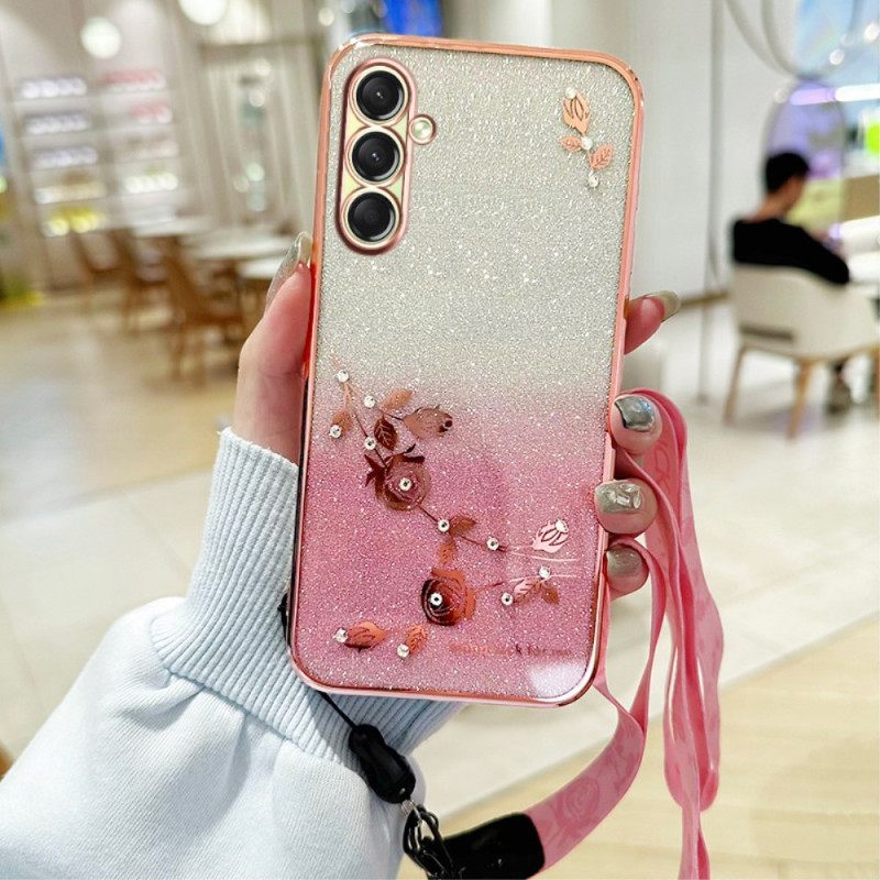 Κάλυμμα Samsung Galaxy A17 4g / 5g Λουριά Kadem Με Στρας Σιλικόνης