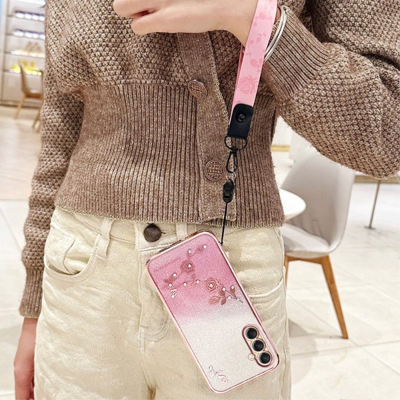 Κάλυμμα Samsung Galaxy A17 4g / 5g Λουριά Kadem Με Στρας Σιλικόνης