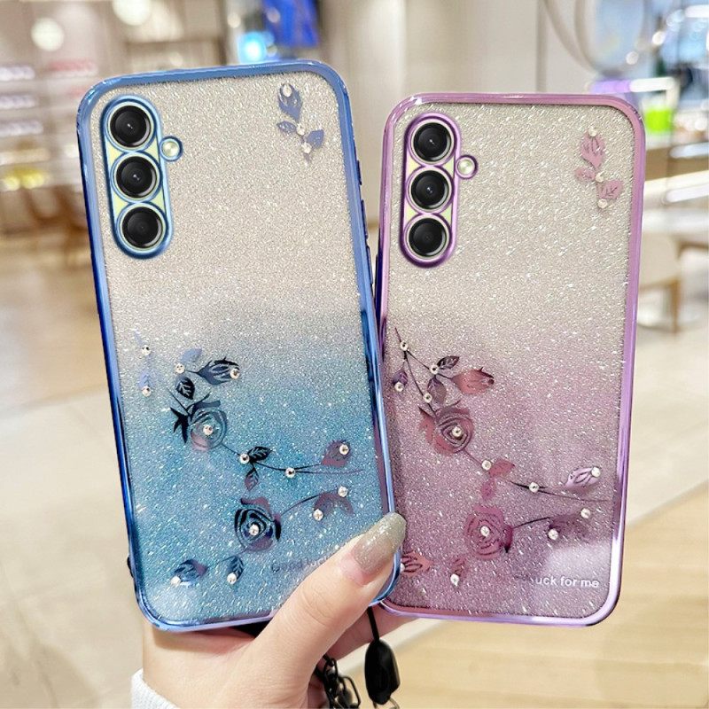 Κάλυμμα Samsung Galaxy A17 4g / 5g Λουριά Kadem Με Στρας Σιλικόνης