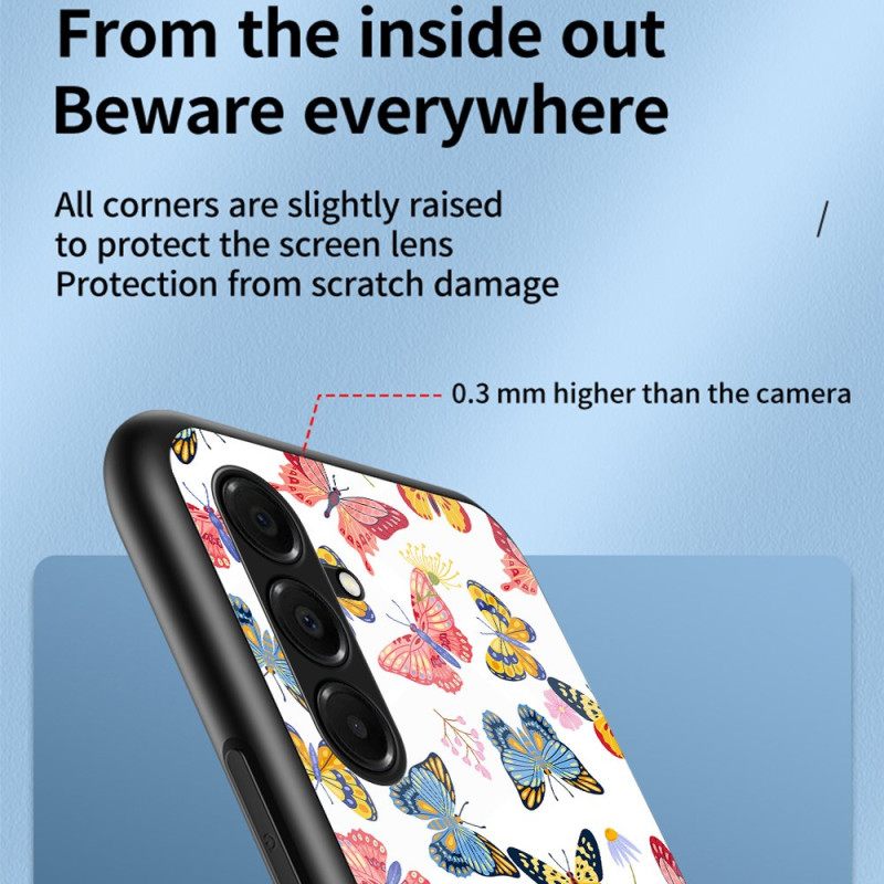 Κάλυμμα Samsung Galaxy A17 4g / 5g Πεταλούδες Από Σκληρυμένο Γυαλί