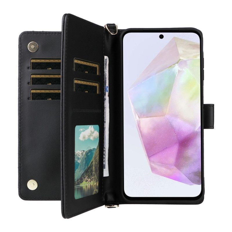 Θηκη Κινητου Samsung Galaxy A17 4g / 5g Καπιτονέ Με Λουράκι Ώμου Και Λουράκι Καρπού