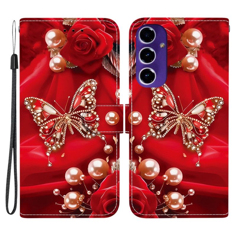 Θηκη Κινητου Samsung Galaxy A17 4g / 5g Θήκες Κινητών Χρυσή Και Μαργαριταρένια Πεταλούδα