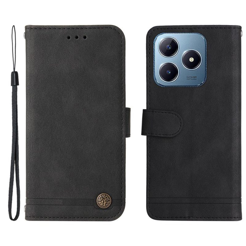 Δερματινη Θηκη Realme Note 60 Διακοσμητικό Πριτσίνι Με Εφέ Σουέτ