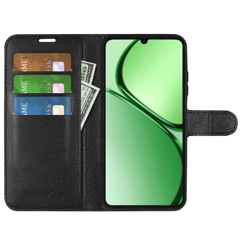 Δερματινη Θηκη Realme Note 60 Κλασικό Δέρμα Lychee Faux Σιλικόνης