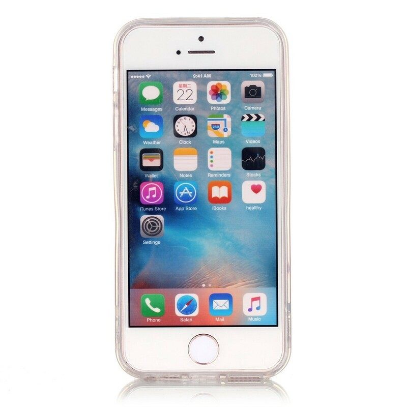 Θήκη iPhone SE / 5 / 5S Διαφανές Λουλουδάτο Κρανίο