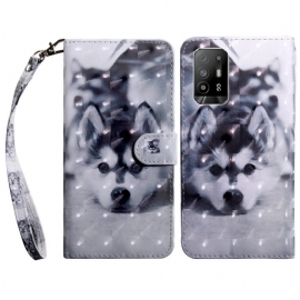 Κάλυμμα Oppo A94 5G Husky Dog Με Κορδόνι