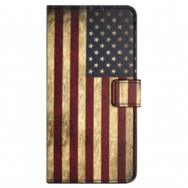 Δερματινη Θηκη Samsung Galaxy S24 Fe Vintage Αμερικανική Σημαία Σιλικόνης