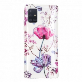 Θήκη Samsung Galaxy A71 5G Μαρμάρινα Λουλούδια