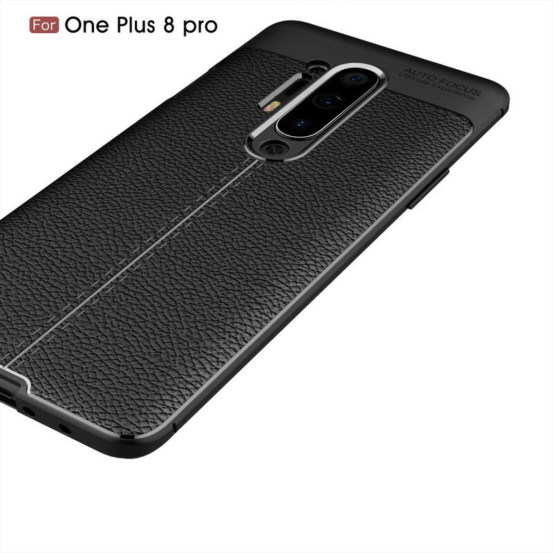 θηκη κινητου OnePlus 8 Pro Δερμάτινο Εφέ Litchi Διπλής Γραμμής