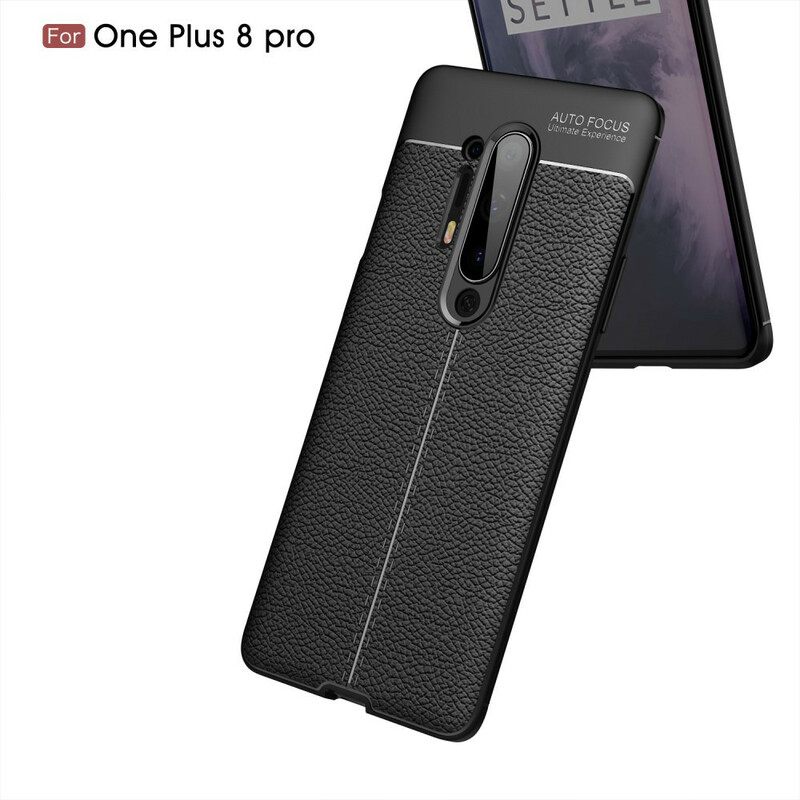 θηκη κινητου OnePlus 8 Pro Δερμάτινο Εφέ Litchi Διπλής Γραμμής