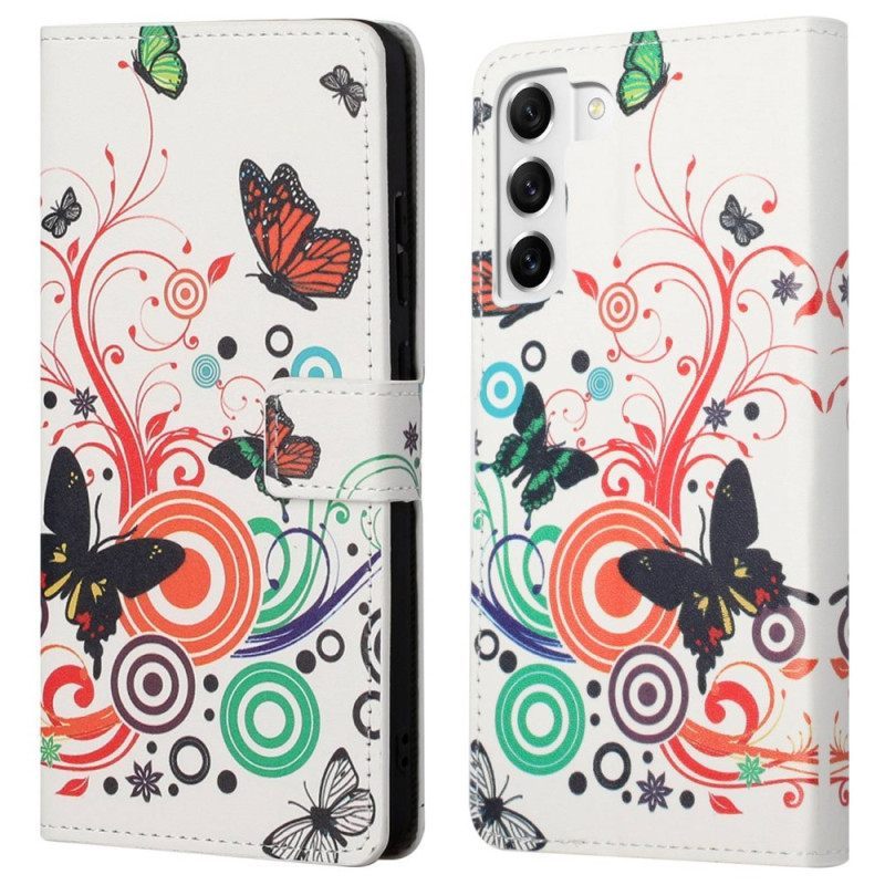 δερματινη θηκη Samsung Galaxy S23 Plus 5G Υπέροχες Πεταλούδες