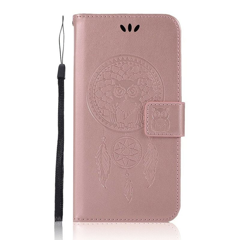 δερματινη θηκη Sony Xperia L3 Δερμάτινο Εφέ Dreamcatcher Owl