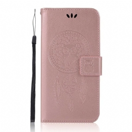 δερματινη θηκη Sony Xperia L3 Δερμάτινο Εφέ Dreamcatcher Owl