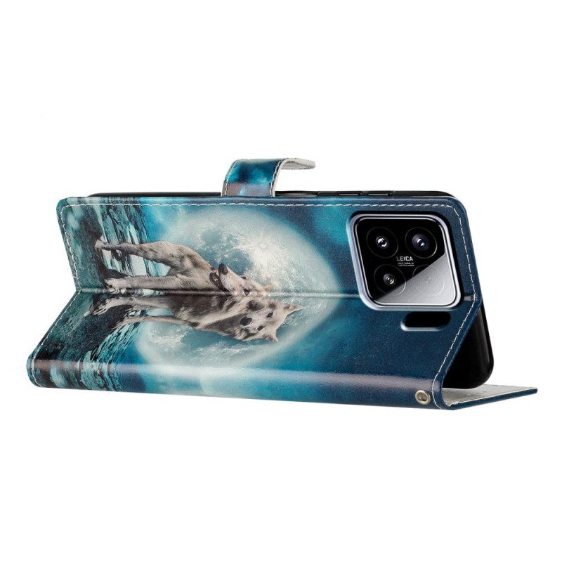 Δερματινη Θηκη Xiaomi 15 Δύο Λύκοι