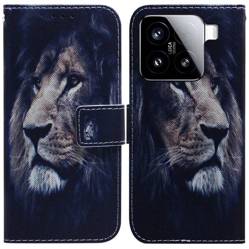 Δερματινη Θηκη Xiaomi 15 Λιοντάρι Που Ονειρεύεται Σιλικόνης