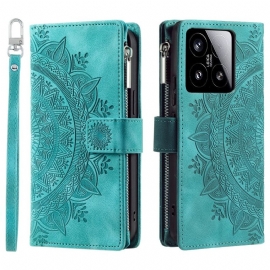 Δερματινη Θηκη Xiaomi 15 Πορτοφόλι Με Εφέ Σουέτ Mandala