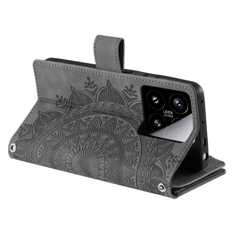 Δερματινη Θηκη Xiaomi 15 Πορτοφόλι Με Εφέ Σουέτ Mandala