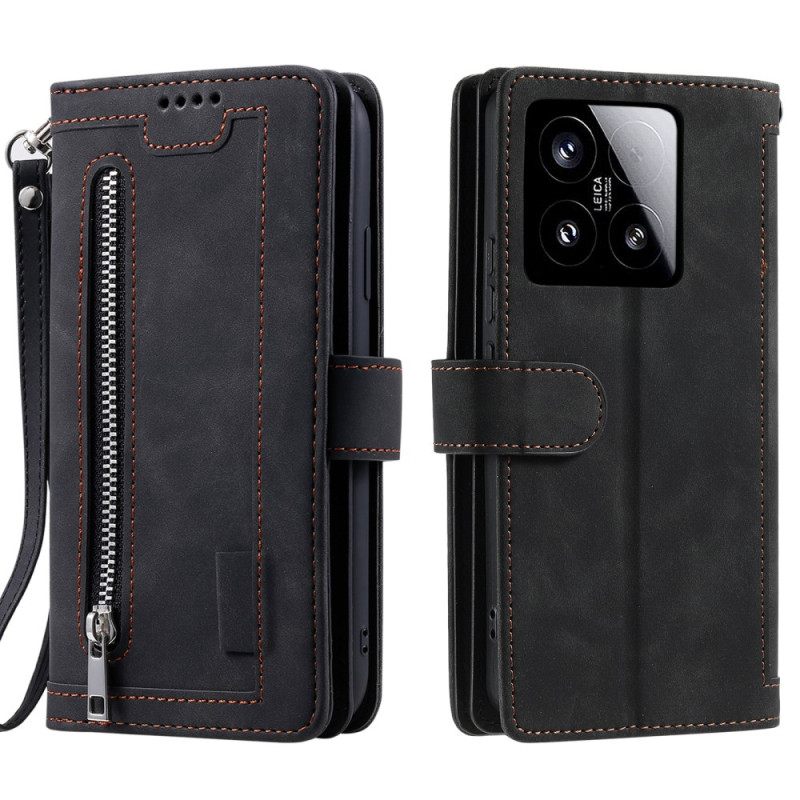 Δερματινη Θηκη Xiaomi 15 Πορτοφόλι Με Φερμουάρ Σιλικόνης