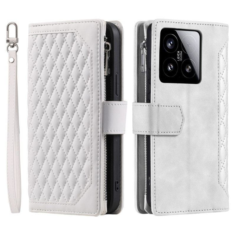 Δερματινη Θηκη Xiaomi 15 Πορτοφόλι Με Καπιτονέ Σχέδιο Σιλικόνης