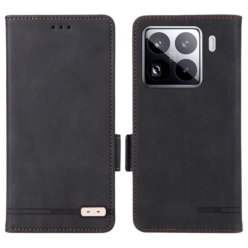 Δερματινη Θηκη Xiaomi 15 Πορτοφόλι Με Μεταλλική Διακόσμηση