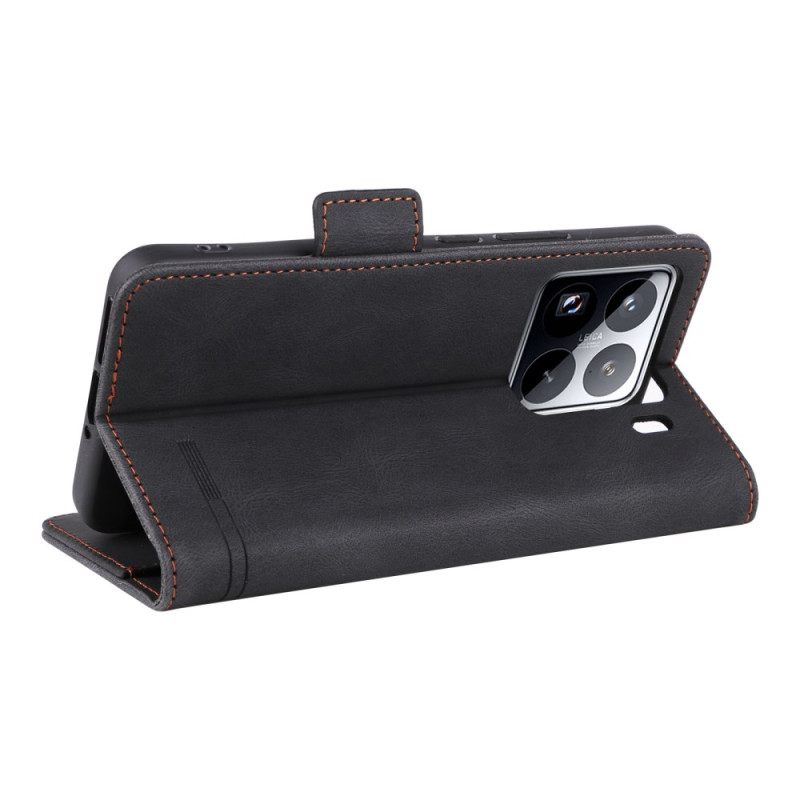 Δερματινη Θηκη Xiaomi 15 Πορτοφόλι Με Μεταλλική Διακόσμηση