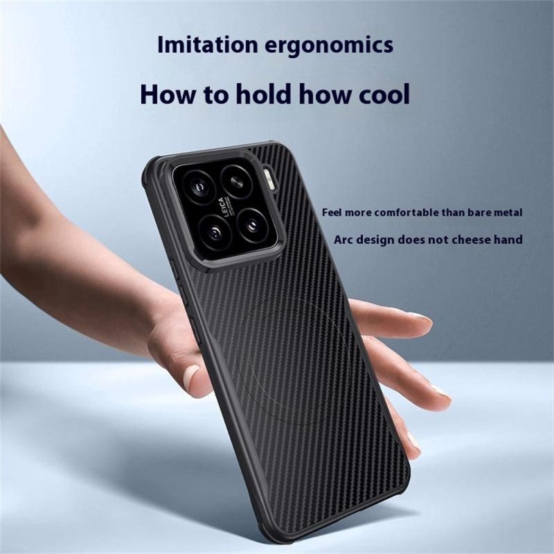 Κάλυμμα Xiaomi 15 Συμβατό Με Magsafe Ίνες Άνθρακα Σιλικόνης