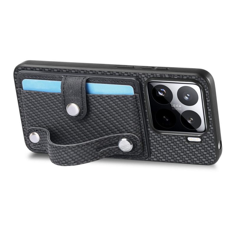 Κάλυμμα Xiaomi 15 Θήκη Και Λουράκι Καρτών Από Ανθρακονήματα Σιλικόνης