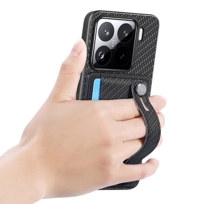 Κάλυμμα Xiaomi 15 Θήκη Και Λουράκι Καρτών Από Ανθρακονήματα Σιλικόνης