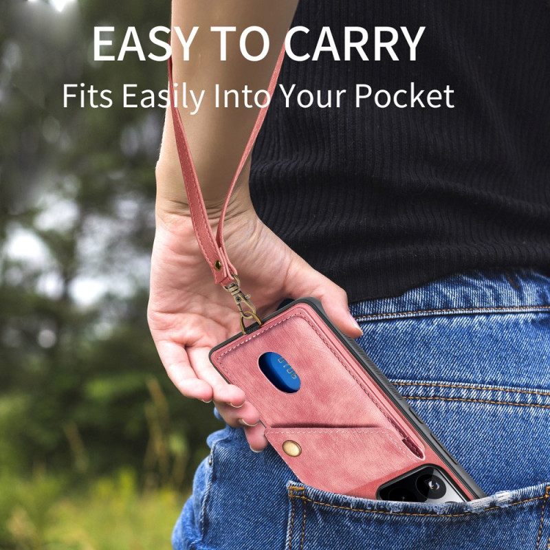 Κάλυμμα Xiaomi 15 Θήκη Και Λουράκι Καρτών Με Εφέ Σουέτ