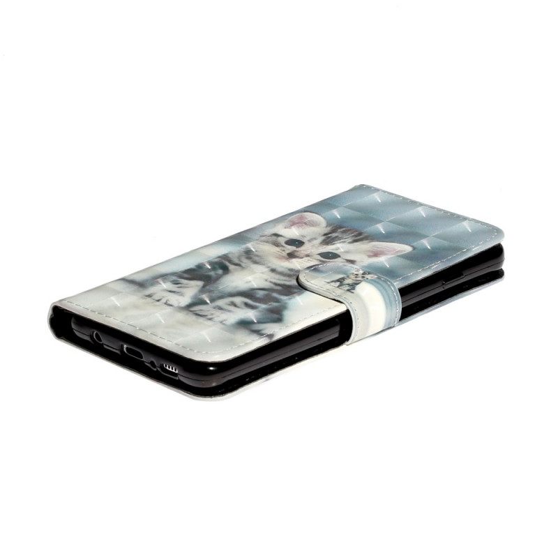 Θήκη Flip Samsung Galaxy S10 Plus με κορδονι Κηλίδες Φωτός Γατούλας Με Λουράκι