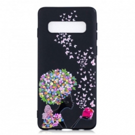 θηκη κινητου Samsung Galaxy S10 Plus Γυναίκα Με Λουλούδια