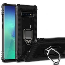 Θήκη Samsung Galaxy S10 Plus Δαχτυλίδι Και Ανθρακονήματα