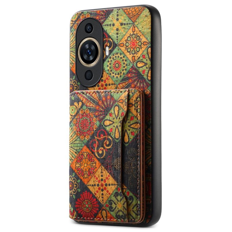 Κάλυμμα Huawei Nova 12s Κάτοχος Κάρτας Υποστήριξης Floral