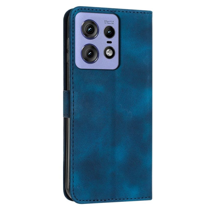 Δερματινη Θηκη Motorola Edge 50 Pro Μοτίβο Με Λουριά Τριγώνων