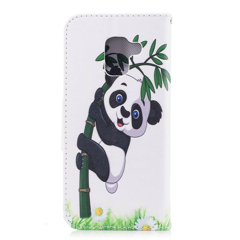 δερματινη θηκη Samsung Galaxy A8 2018 Panda On Bamboo