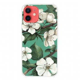 Θήκη iPhone 13 Mini Βαμμένα Λευκά Λουλούδια