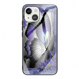 Θήκη iPhone 13 Mini Μωβ Butterfly Tempered Glass