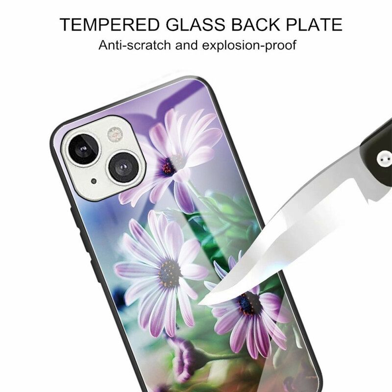 Θήκη iPhone 13 Mini Ρεαλιστικά Λουλούδια Από Σκληρυμένο Γυαλί