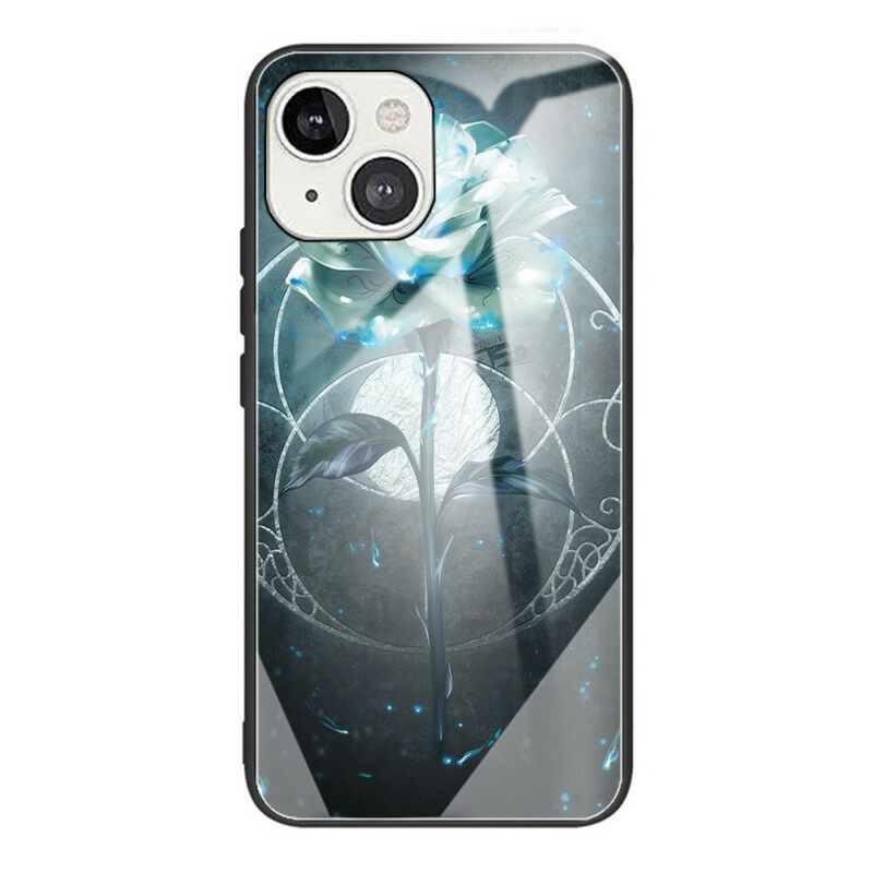 Θήκη iPhone 13 Mini Ροζ Πράσινο Tempered Glass
