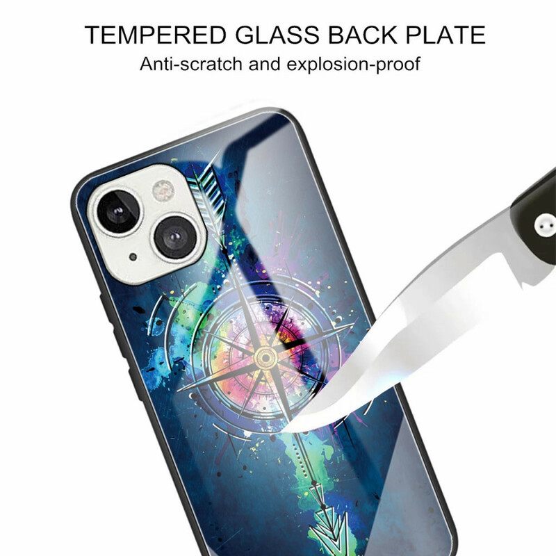 Θήκη iPhone 13 Mini Τριαντάφυλλο Πυξίδας Από Σκληρυμένο Γυαλί
