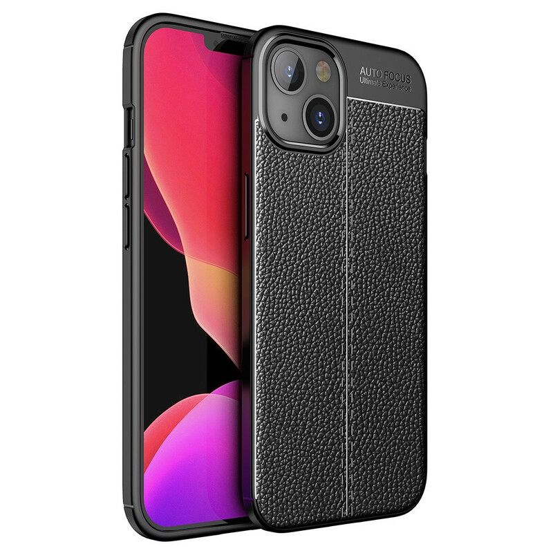 θηκη κινητου iPhone 13 Mini Δερμάτινο Εφέ Litchi Διπλής Γραμμής