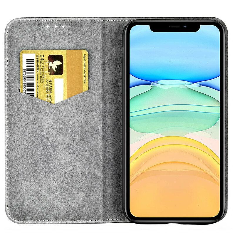θηκη κινητου iPhone 13 Mini Θήκη Flip Δερμάτινο Εφέ Δύο Τόνων
