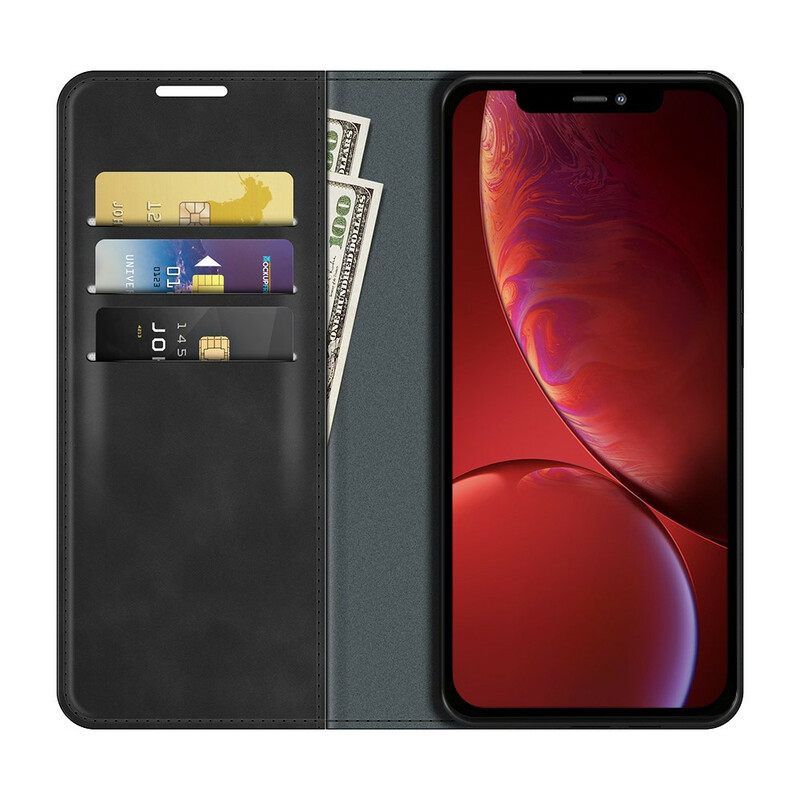 θηκη κινητου iPhone 13 Mini Θήκη Flip Εφέ Από Μαλακό Δέρμα Μετάξι