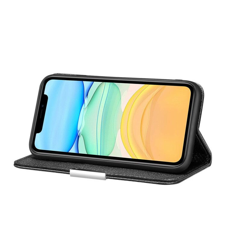 θηκη κινητου iPhone 13 Mini Θήκη Flip Litchi Ultra Chic Faux Leather