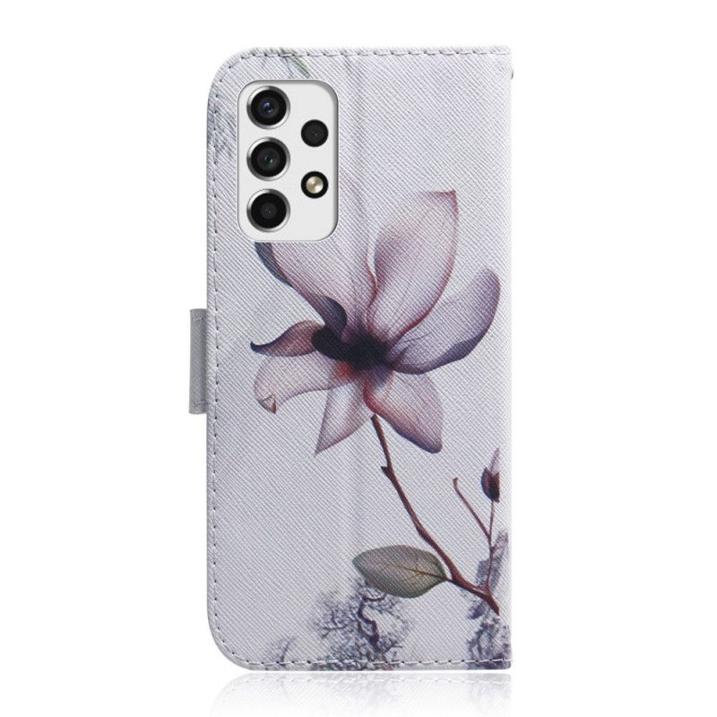 δερματινη θηκη Samsung Galaxy A33 5G Σκονισμένο Λουλούδι Τριαντάφυλλου