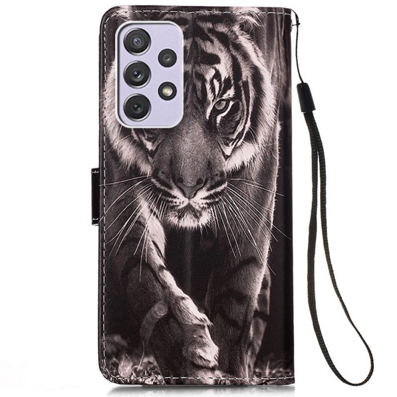 Κάλυμμα Samsung Galaxy A33 5G με κορδονι Strappy Night Tiger