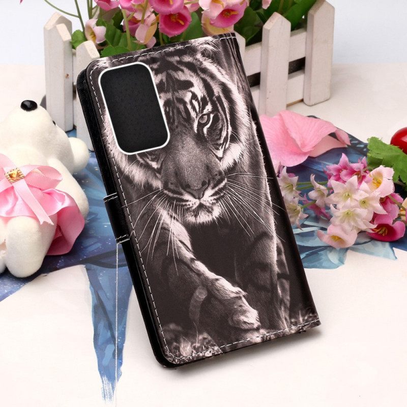 Κάλυμμα Samsung Galaxy A33 5G με κορδονι Strappy Night Tiger