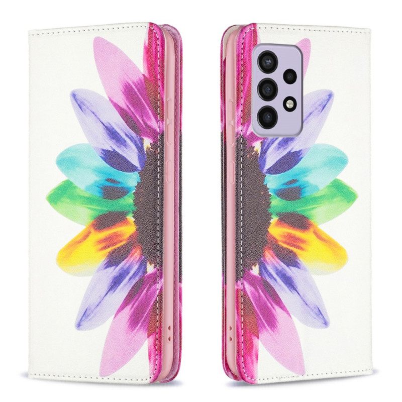 θηκη κινητου Samsung Galaxy A33 5G Θήκη Flip Λουλούδι Ακουαρέλας